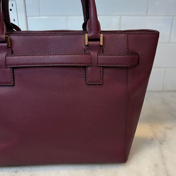 Michael Kors Hamilton Traveler Studded Satchel Saffiano Leather Bag - Picture 6 of 16